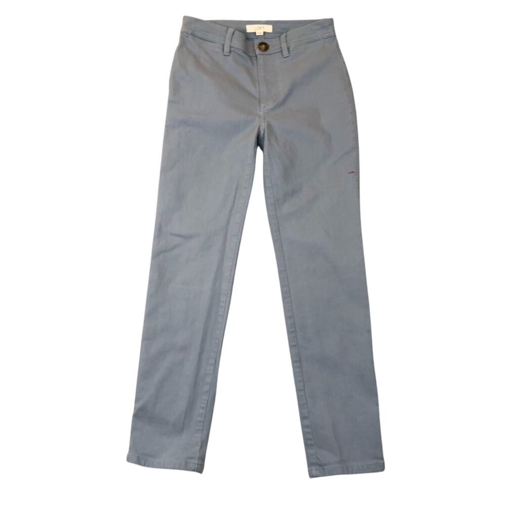 Loft Womens Pants Size 00 Petite Chino Straight Light Blue Casual Travel Classic